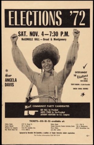 Communit Party Election poster with Angela Davis