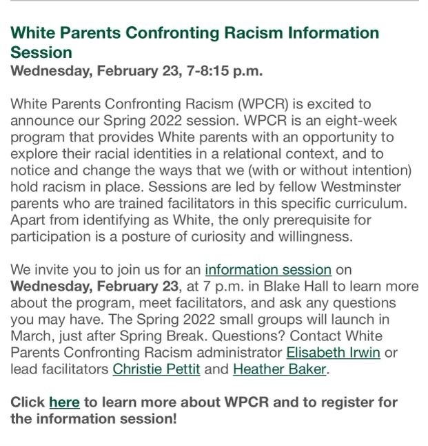 WHITE PARENTS “HOLD RACISM IN PLACE”